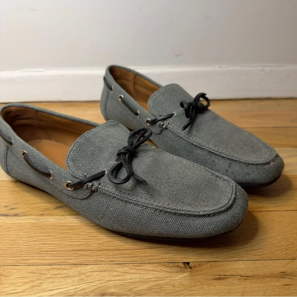 Alton Lane Gray Canvas Slip-On Driving Loafers Size 42